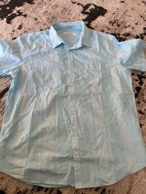 Calvin Klein Light Blue Short-Sleeve Button-Down Shirt